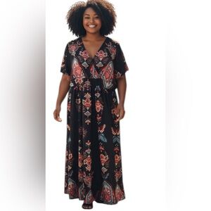 Women’s Rosegal Boho Maxi Dress Size 16 dark bohemian boho noir